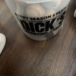 Bucket Of Game Baseballs 