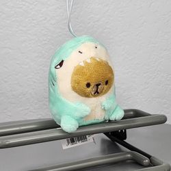 3" Milk Mocha Bear Green Shark Costume Keychain Charm Plush