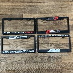 Evolution MR License Plate Holder Mitsubishi Evo Lancer Lot Bundle AEM AMS