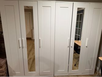 BRIMNES Wardrobe with 3 doors, white, 46x19 3/4x74 3/4 "