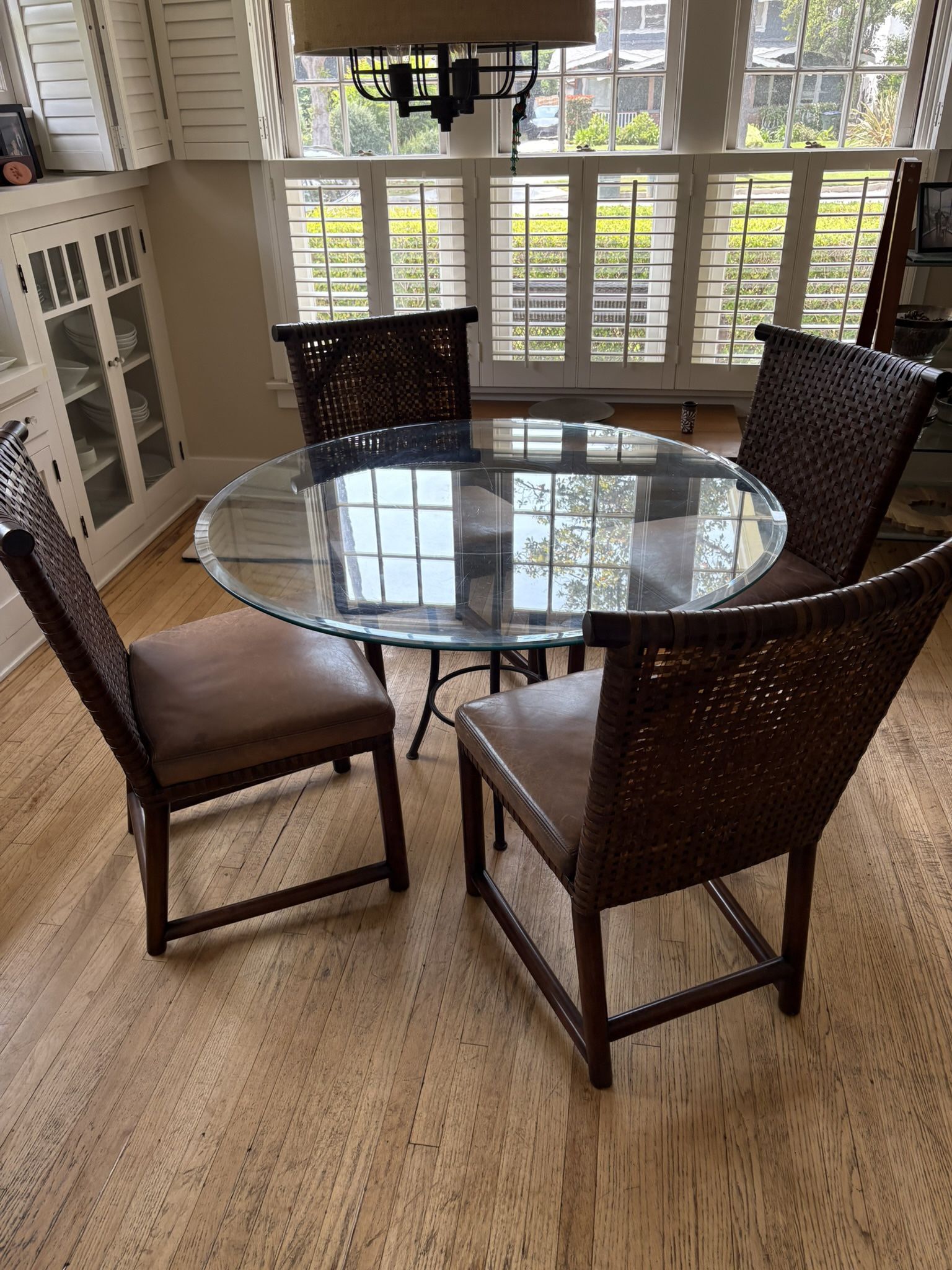 6) Leather Strap Dining Chairs Aquisitions By Henredon