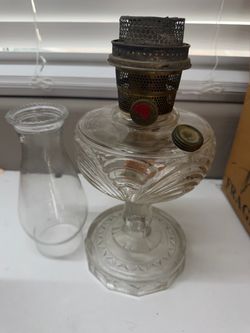 Vintage Aladdin Washington Drape Clear Glass Kerosene Lamp Model B