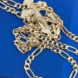 N1🪙✨14K Solid Yellow Gold Crucifix Pendant Necklace 👌