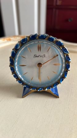 Best & Co Swiss Made Enamel Desk Clock
