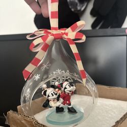 Disney Ornament - Mickey and Minnie Mouse Glass Drop Sketchbook Ornament 2021