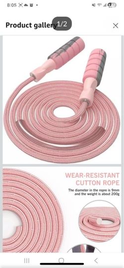 NEW Durable Elastic Pink Jumprope Jumping Rope Exercise Work Out Outdoor Indoor
