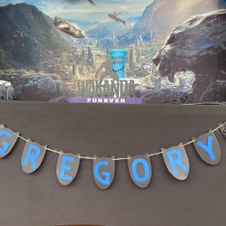 Personalized Black Panther Birthday Banner