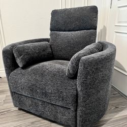 Rayna Ink Blue Power Oversized Swivel Glider Recliner with USB | Rocker