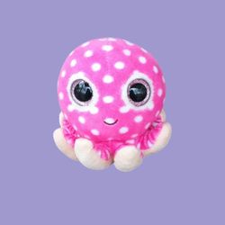Ty Beanie Baby Ollie Pink Octopus Big Glitter Eyes Plush Stuffed Toy With No Tag