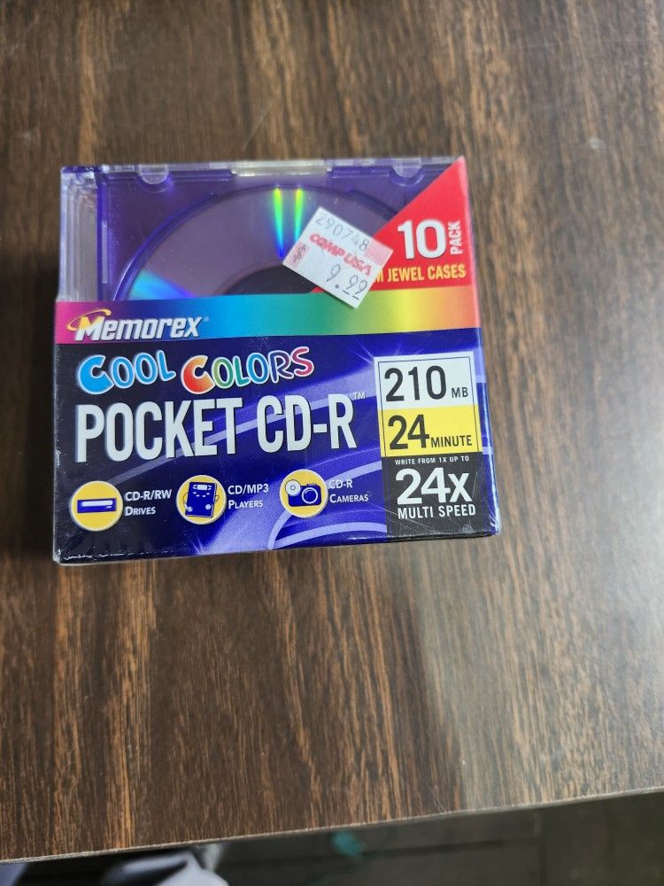 SONY MINI DISC 5 PACK WITH STORAGE CASE RECORDABLE MD 80 MIN COLOR COLLECTION Just added a 10 pack Memorex cool colors pocket CD-R 210 MN