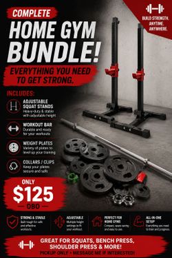 Workout Barbell + Weight Plates Set – Home Gym