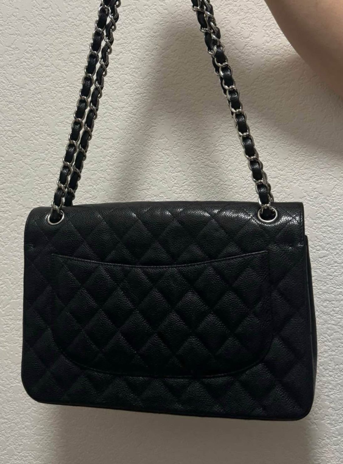Chanel Classic Silver medium shoulder bag