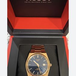 Tissot PRX Powermatic 80 Blue Dial Rose Gold Automatic Swiss Made Watch 