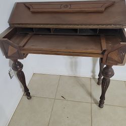 Antique Writers Table With Folding Cover