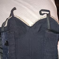 Pearl and gold beaded bra