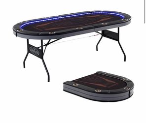 Foldable Poker Table with LED Lights