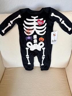 Baby Starters Soft Halloween Skeleton Onsie Size 6 Months - Brand New!  (3 Available)