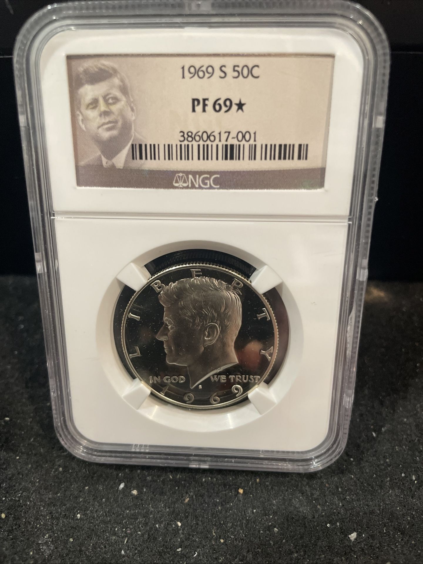1969 S Gem Proof Silver Kennedy Half Dollar Graded By NGC At PR69 S-10