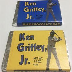 1989 Pacific Ken Griffey Jr. Milk Chocolate Candy Bar Set of 2 - Blue and Yellow
