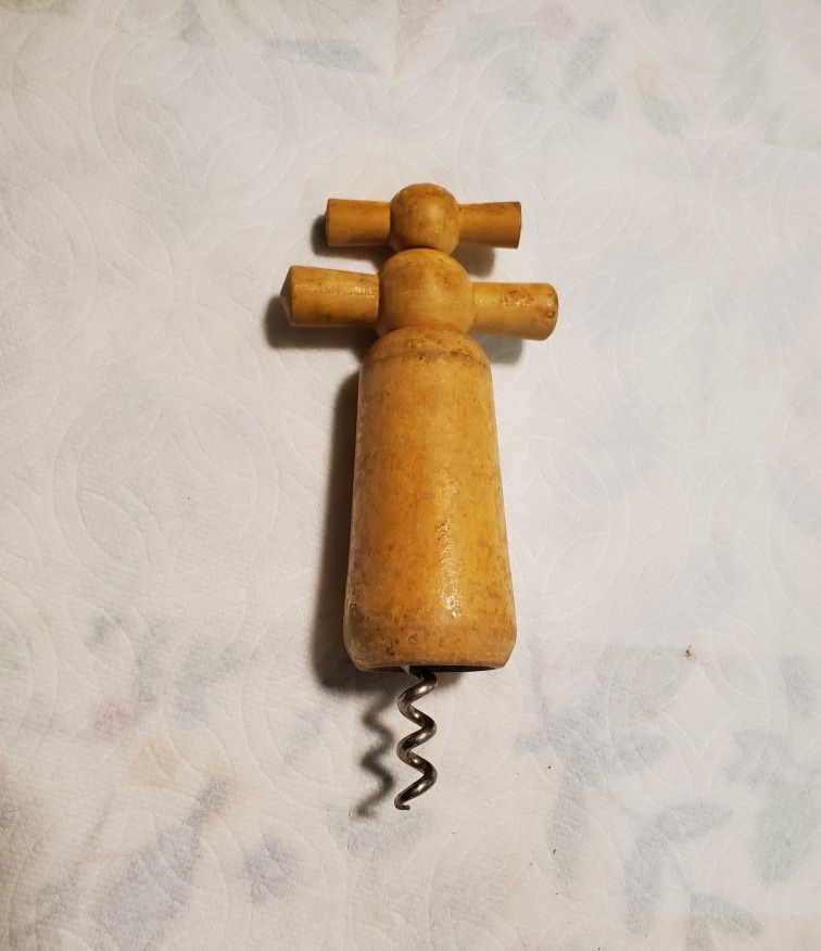Vintage Dbl Handle Wooden Corkscrew