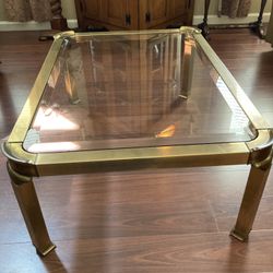 Glass/Brass Coffee Table 