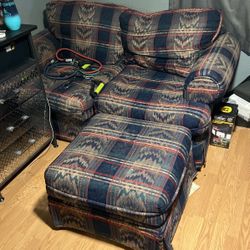 Small Couch And Foot Rest. 