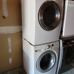 LG Front Load Washer And Stackable Gas Dryer Set 