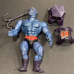 Vintage MOTU Webstor 80s He-Man Masters of the Universe Mattel Taiwan 1981. Includes chest armor - one tab broken and web is missing. 