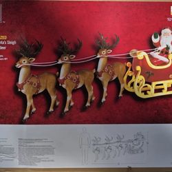 9 ft. Giant-Sized LED Santa's Sleigh with Reindeer
