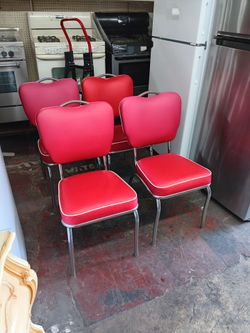 Now & Then Furniture retro set of 4 chairs