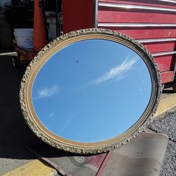 Vintage Oval Mirror In Great Condition 31" 1/2 W X  25" 1/2 H X 1" 1/4 D