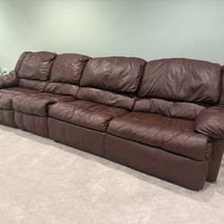 Oversized Faux Leather Sleeper Sofa with Recliner
