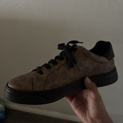 Coach High Line Signature Sneakers – Khaki/Black