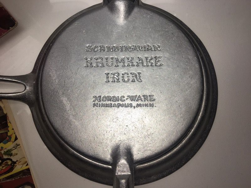 Vintage Scandinavian Nordic Ware Krumkake Iron Stove Top Complete in  Original Box