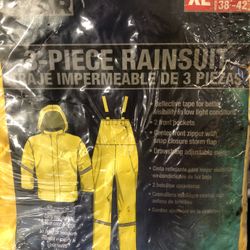 Master Gear 3-Piece Rainsuit - XL  - Jacket, Bib and Hood
