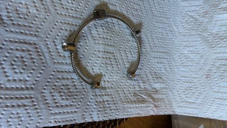 Silver Twisted Cable Cuff Bracelet