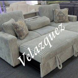 ✅️✅️2-Piece Convertible Sectional
Sleeper Sofa W/Fold-Down Table & Chaise Storage✅️✅️✅️