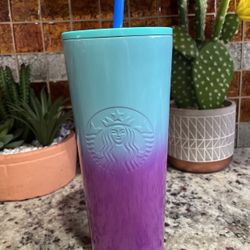 Starbucks 2021 Metallic Blue & Purple Ombré Tumbler