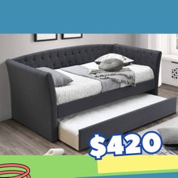 Brand New In Box Day Bed W/Slats + Trundle And 2 Mattresses. Pick Up In Long Beach   