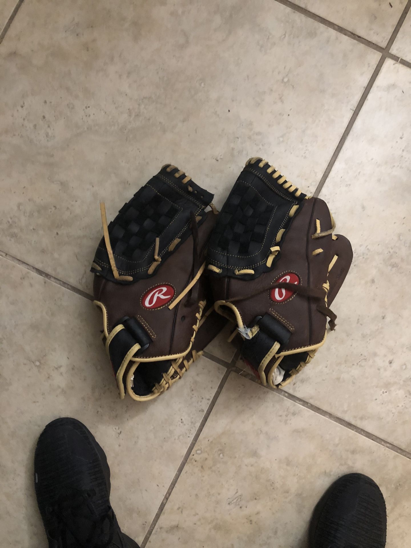 Two Rawling Baseball Gloves