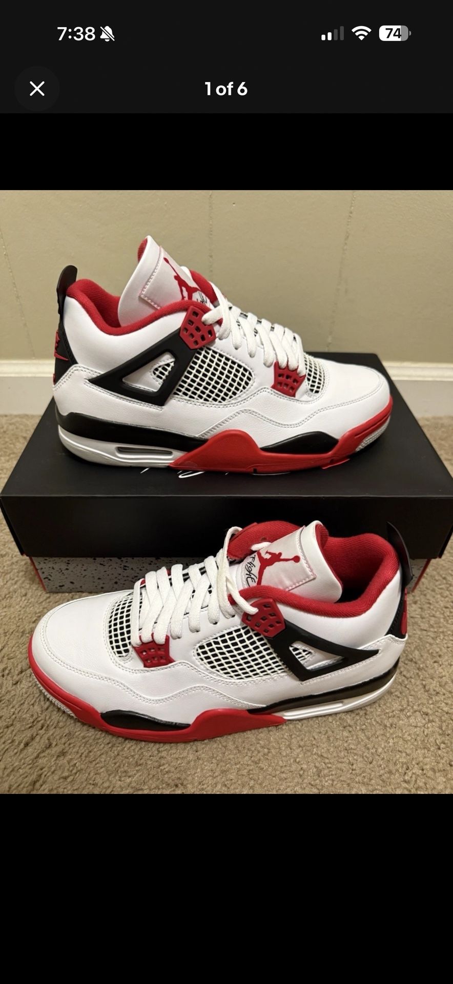 Jordan 4 Fire Red 9.5