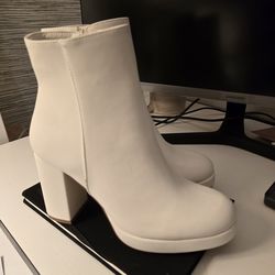 White Ankle Boots - Size 8