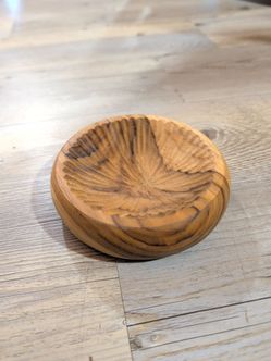 Hand-Carved Wooden Bowl with Floral Pattern