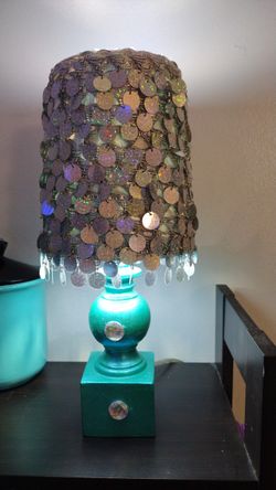 Small Metallic Turquoise Lamp