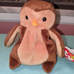 Ty Beanie Baby Hoot 1995 with ERRORS MWMT