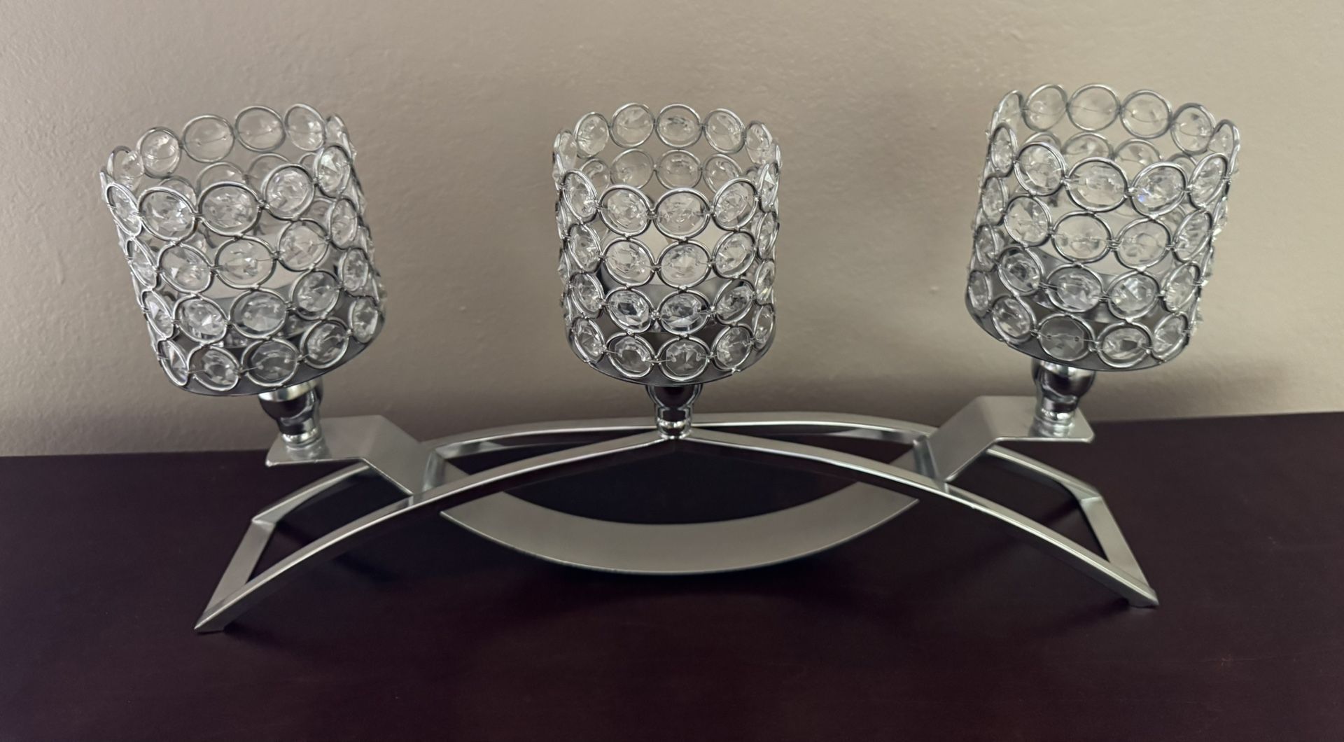 Crystal Candle Holder (17” L X 9” H)