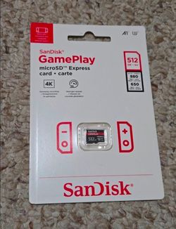 SANDISK 512GB GamePLAY microSD Express Card - Works with Nintendo Switch 2, Up to 880MB/s Read, Up to 650MB/s Write - SDSQXFN-512G-AW6GN