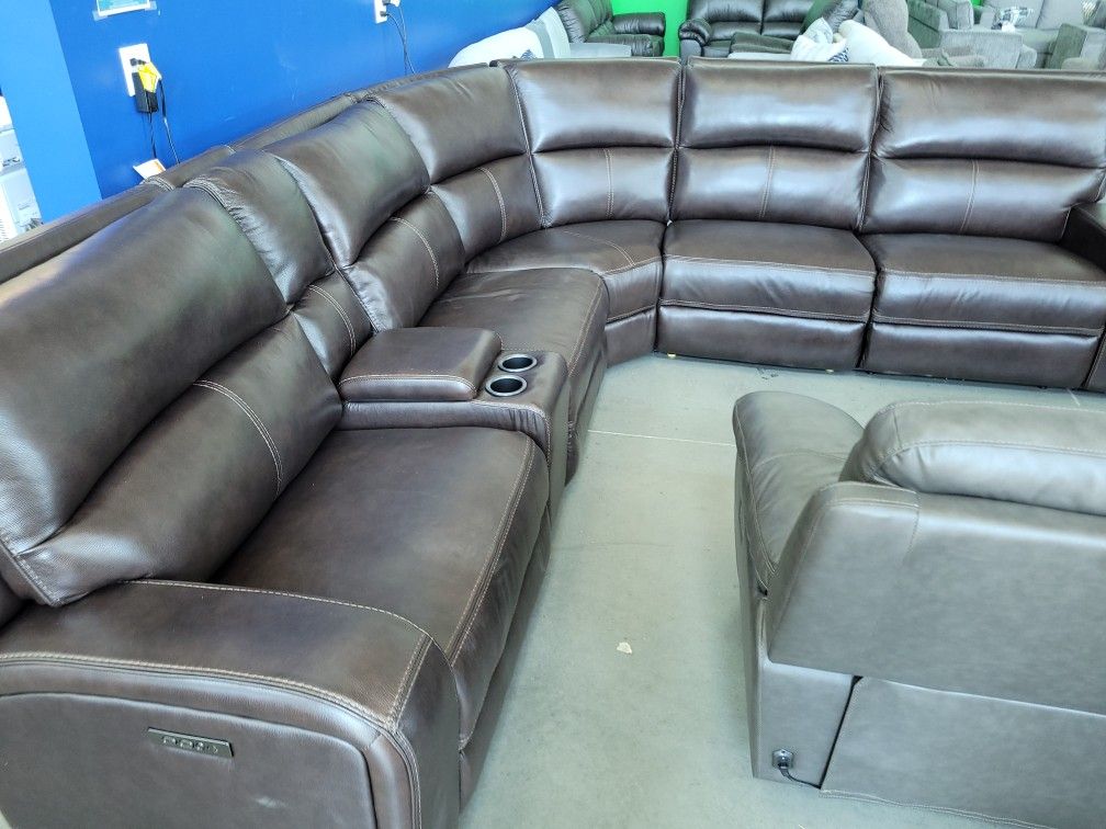 🧡 CLEARANCE - Top Grain Leather, Power Reclining Sectionals And Sets