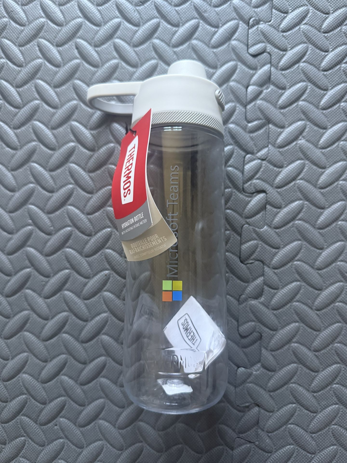 Microsoft Teams Thermos 24 oz Hydration Bottle w/ Rotating Intake Meter, New!