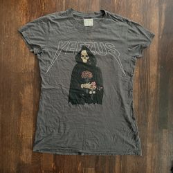 Kanye West Yeezus Tour Reaper Skeleton Rose Graphic Tee, Size M short sleeve